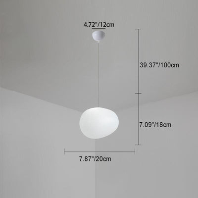 Modern Minimalist Pebble Acrylic Resin 1-Light Pendant Light For Living Room
