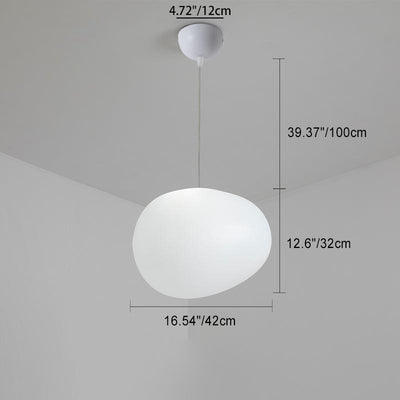 Modern Minimalist Pebble Acrylic Resin 1-Light Pendant Light For Living Room