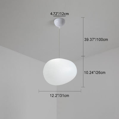 Modern Minimalist Pebble Acrylic Resin 1-Light Pendant Light For Living Room