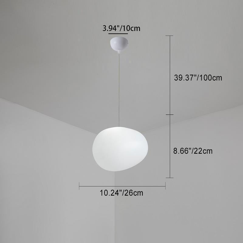 Moderne minimalistische Kieselstein-Acrylharz 1-Licht Pendelleuchte für Wohnzimmer 