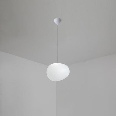 Modern Minimalist Pebble Acrylic Resin 1-Light Pendant Light For Living Room