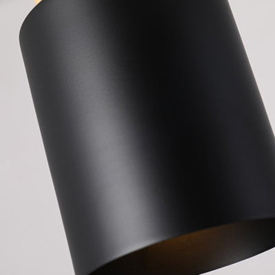Modern Minimalist Cylindrical Iron Wood 1-Light Pendant Light For Bedroom