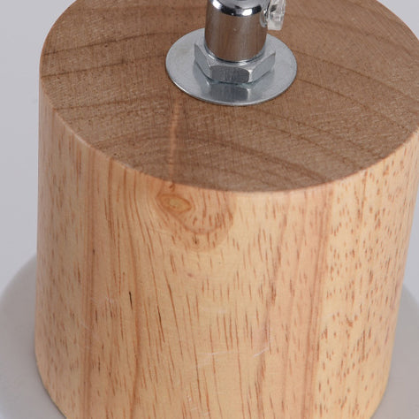 Lámpara colgante moderna minimalista de hierro y madera cilíndrica de 1 luz para dormitorio 