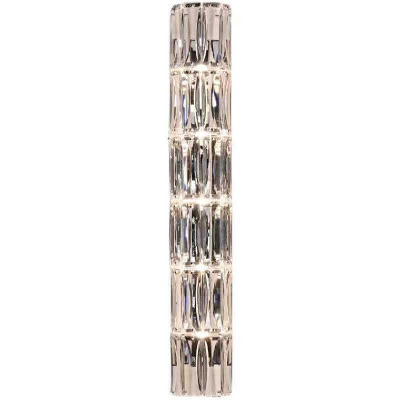 Modern Minimalist Rectangular Stainless Steel Crystal 3/4/6 Light Wall Sconce Lamp For Bedroom
