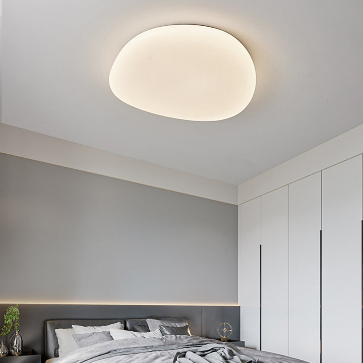 Modern Minimalist Pebble Iron Acrylic LED Flush Mount Ceiling Light For Bedroom