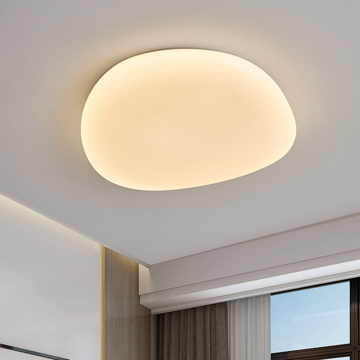 Modern Minimalist Pebble Iron Acrylic LED Flush Mount Ceiling Light For Bedroom