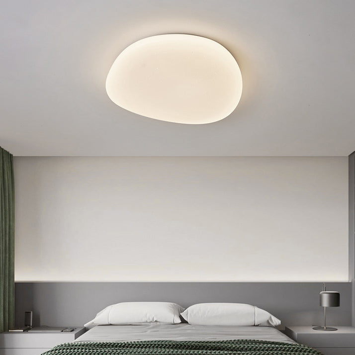 Modern Minimalist Pebble Iron Acrylic LED Flush Mount Ceiling Light For Bedroom