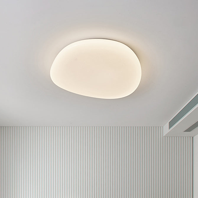 Modern Minimalist Pebble Iron Acrylic LED Flush Mount Ceiling Light For Bedroom