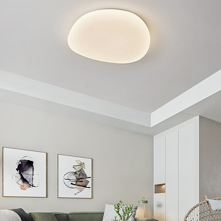 Modern Minimalist Pebble Iron Acrylic LED Flush Mount Ceiling Light For Bedroom
