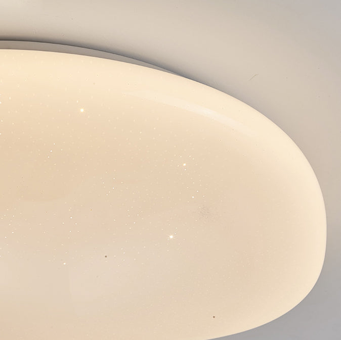 Modern Minimalist Pebble Iron Acrylic LED Flush Mount Ceiling Light For Bedroom