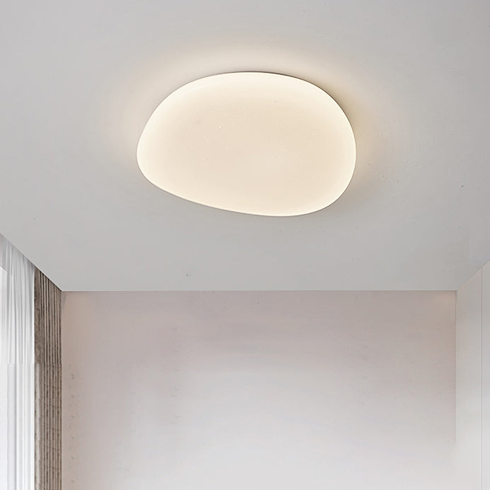 Modern Minimalist Pebble Iron Acrylic LED Flush Mount Ceiling Light For Bedroom