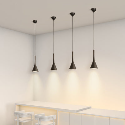 Modern Minimalist Conical Triangular Aluminum Iron 1-Light Pendant Light For Bedroom