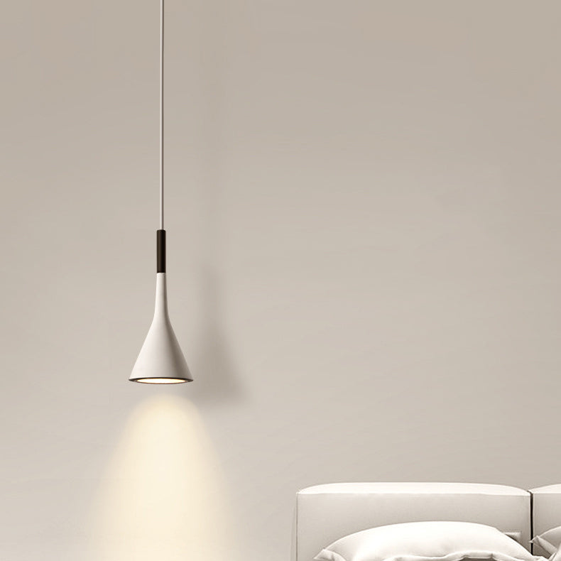 Modern Minimalist Conical Triangular Aluminum Iron 1-Light Pendant Light For Bedroom