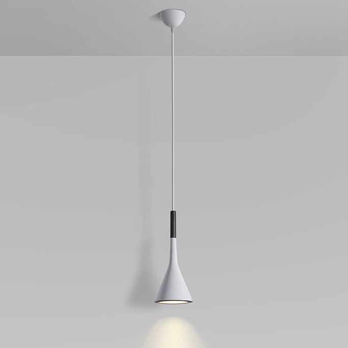 Modern Minimalist Conical Triangular Aluminum Iron 1-Light Pendant Light For Bedroom