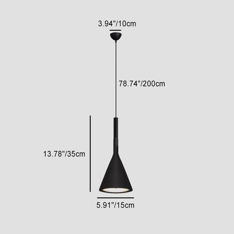 Modern Minimalist Conical Triangular Aluminum Iron 1-Light Pendant Light For Bedroom