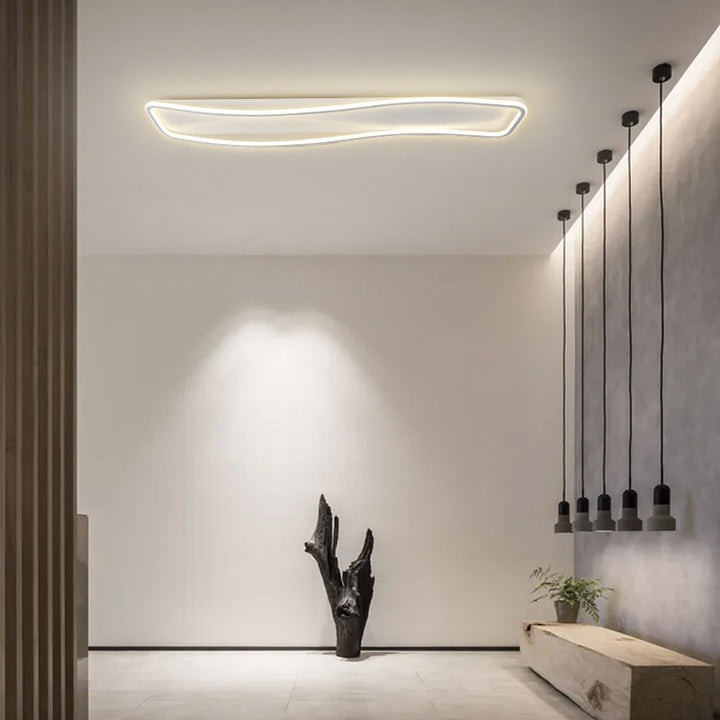 Luz de techo empotrada LED rectangular de hierro acrílico minimalista moderna para pasillo 