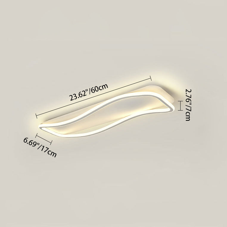ضوء سقف LED مستطيل حديث بسيط من الحديد والأكريليك للمدخل 