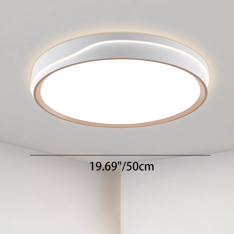 Modern Minimalist Round Square Rectangular Acrylic Iron LED Flush Mount Ceiling Light For Bedroom
