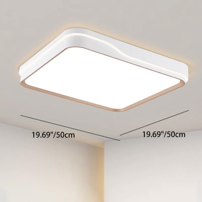 Modern Minimalist Round Square Rectangular Acrylic Iron LED Flush Mount Ceiling Light For Bedroom