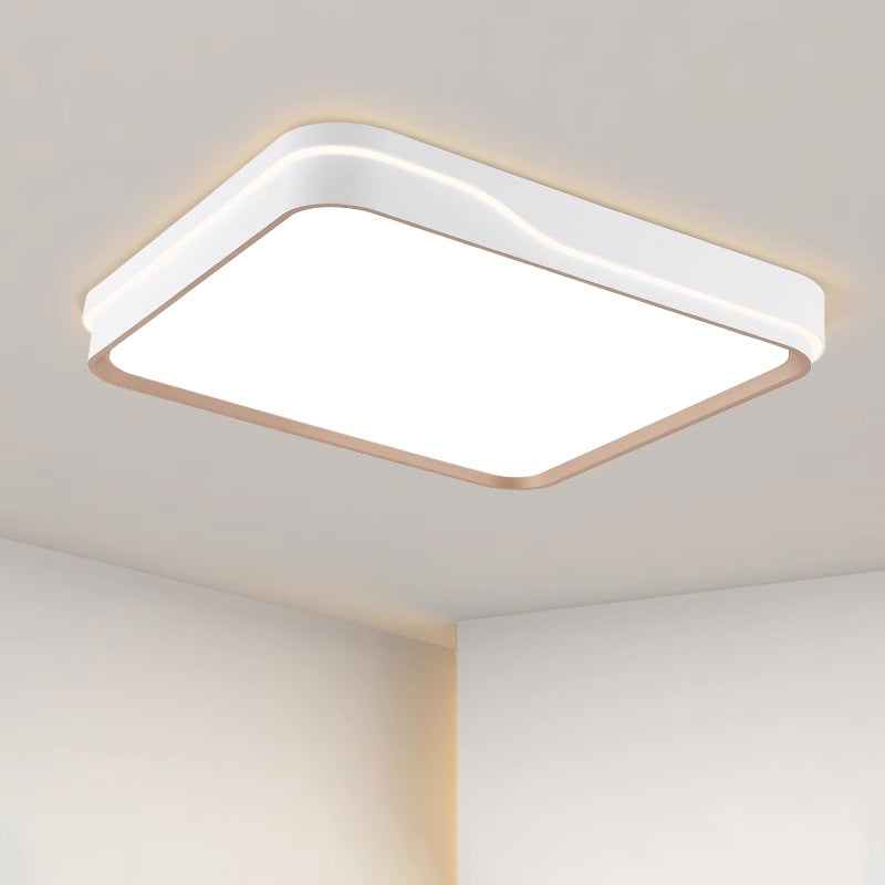 Modern Minimalist Round Square Rectangular Acrylic Iron LED Flush Mount Ceiling Light For Bedroom