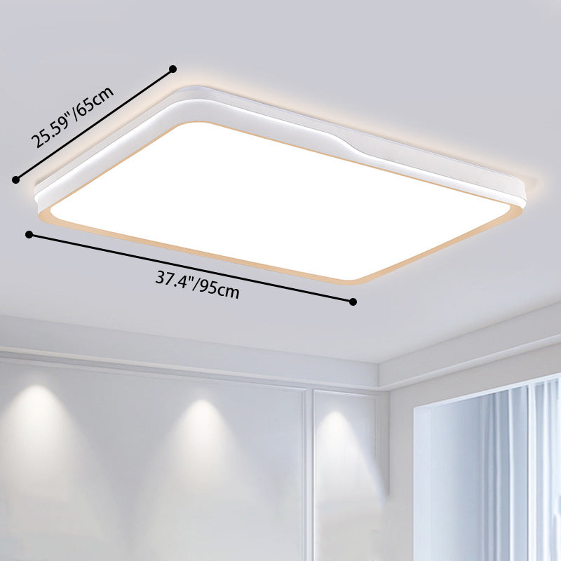 Modern Minimalist Round Square Rectangular Acrylic Iron LED Flush Mount Ceiling Light For Bedroom