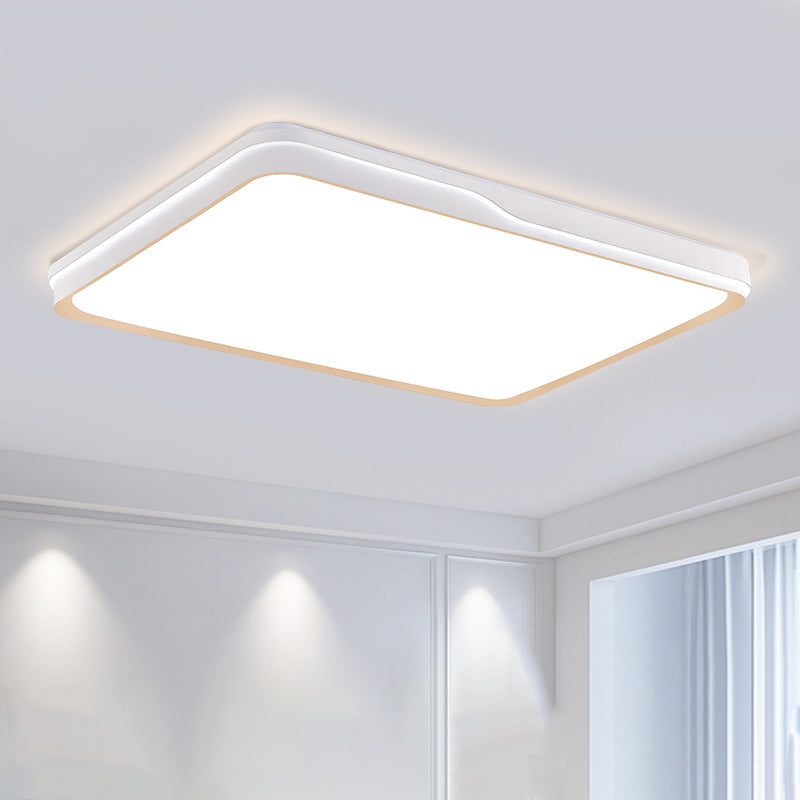 Modern Minimalist Round Square Rectangular Acrylic Iron LED Flush Mount Ceiling Light For Bedroom