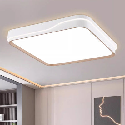 Modern Minimalist Round Square Rectangular Acrylic Iron LED Flush Mount Ceiling Light For Bedroom