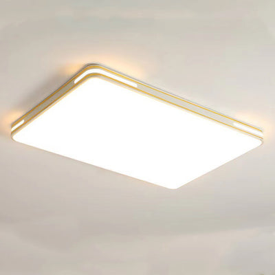 Modern Minimalist Round Rectangular Acrylic Iron LED Flush Mount Ceiling Light For Bedroom