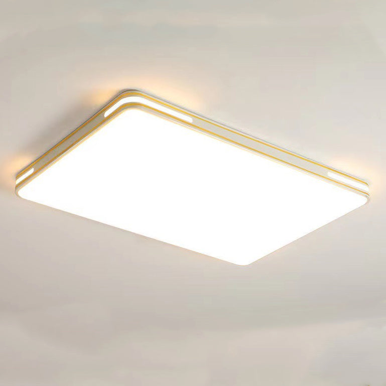 Modern Minimalist Round Rectangular Acrylic Iron LED Flush Mount Ceiling Light For Bedroom