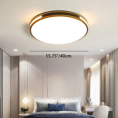 Modern Minimalist Round Rectangular Acrylic Iron LED Flush Mount Ceiling Light For Bedroom