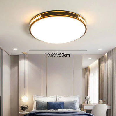 Modern Minimalist Round Rectangular Acrylic Iron LED Flush Mount Ceiling Light For Bedroom