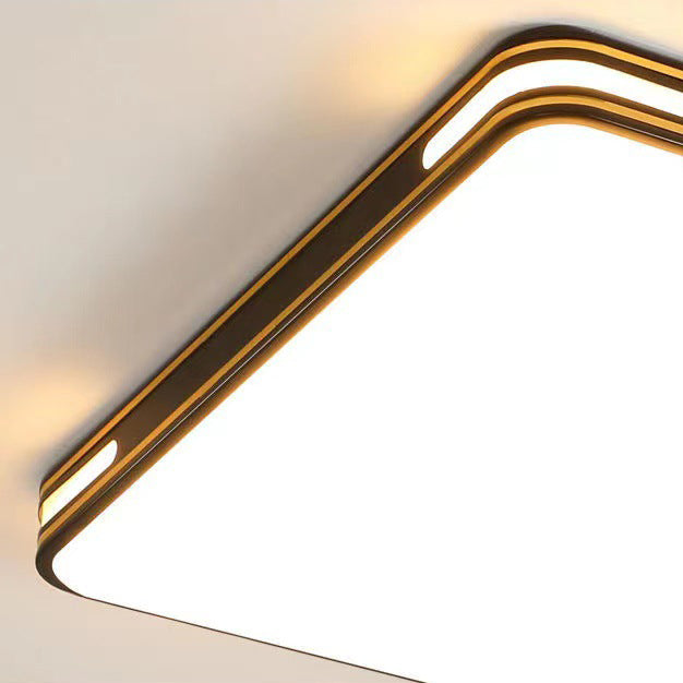 Moderne minimalistische runde rechteckige Acryl-Eisen-LED-Deckenleuchte für Schlafzimmer 