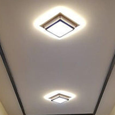 ضوء سقف LED مثبت بمساحة مربعة مثلثة من الألومنيوم والأكريليك والحديد لغرفة النوم بتصميم عصري بسيط 