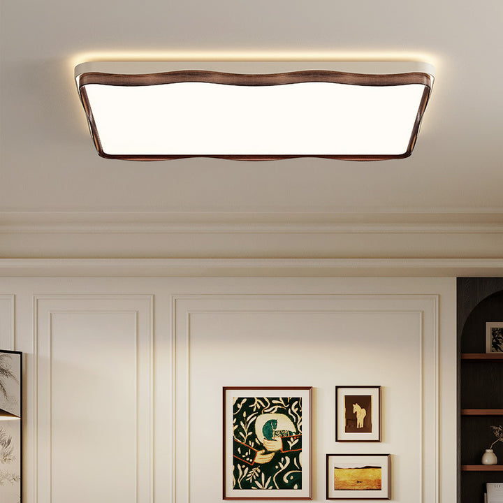 Lumière de plafond LED encastrée en fer acrylique rectangulaire ronde carrée vintage traditionnelle pour chambre 