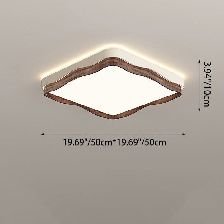 Lumière de plafond LED encastrée en fer acrylique rectangulaire ronde carrée vintage traditionnelle pour chambre 