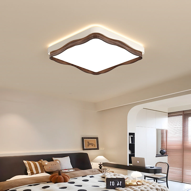Lumière de plafond LED encastrée en fer acrylique rectangulaire ronde carrée vintage traditionnelle pour chambre 