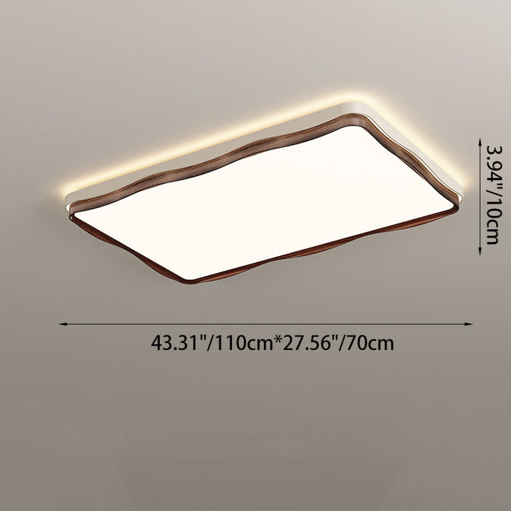 Lumière de plafond LED encastrée en fer acrylique rectangulaire ronde carrée vintage traditionnelle pour chambre 