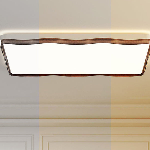 Lumière de plafond LED encastrée en fer acrylique rectangulaire ronde carrée vintage traditionnelle pour chambre 