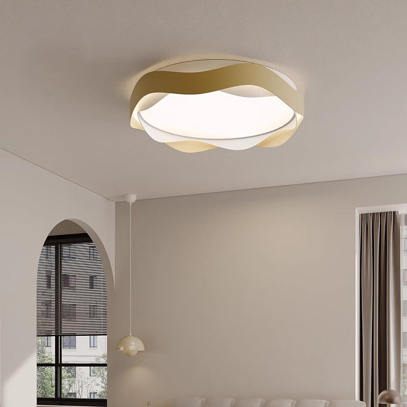 Moderne minimalistische runde Spitzen-Eisen-Acryl-LED-Deckenleuchte für das Schlafzimmer 