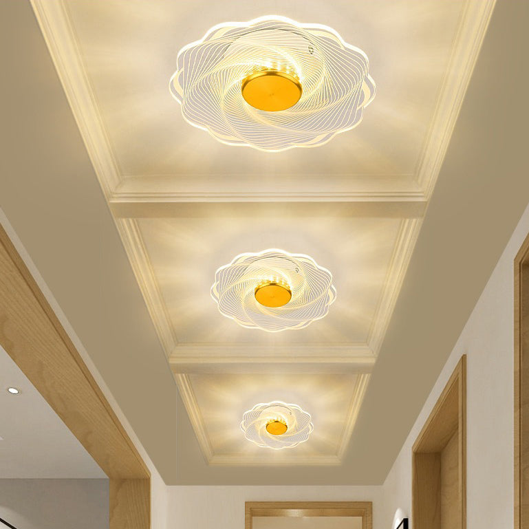 Luz de techo empotrada LED de aluminio acrílico redonda minimalista moderna para dormitorio 