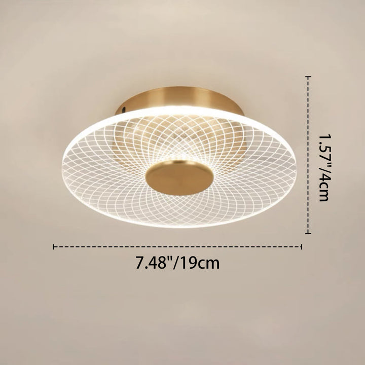 Luz de techo empotrada LED de aluminio acrílico redonda minimalista moderna para dormitorio 