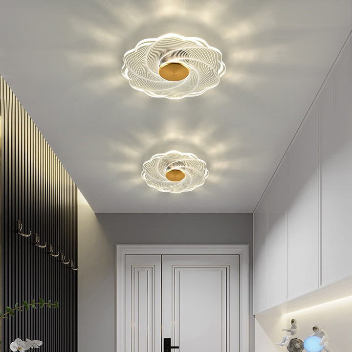 Luz de techo empotrada LED de aluminio acrílico redonda minimalista moderna para dormitorio 