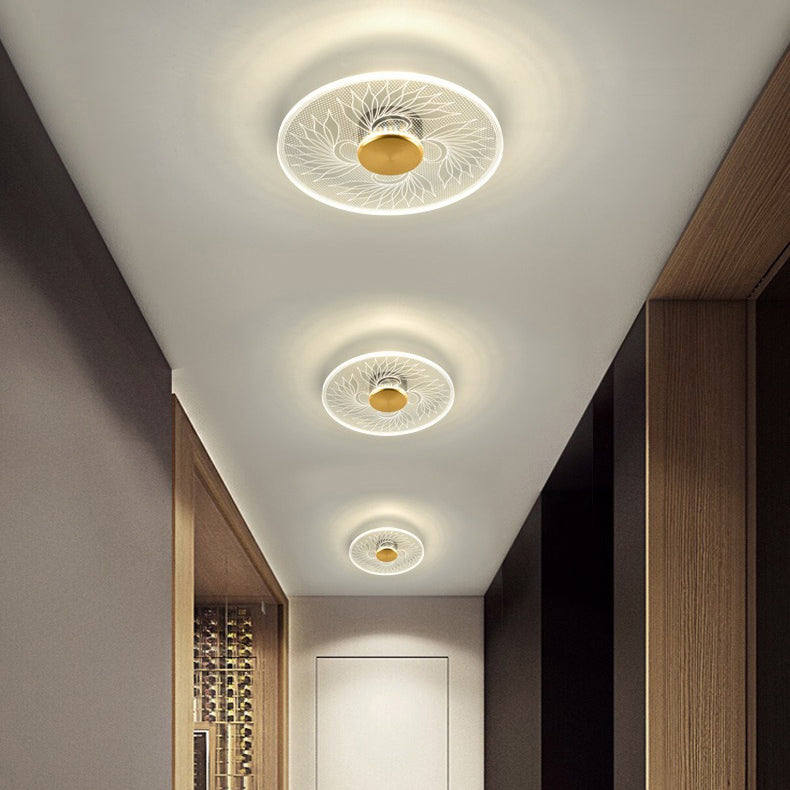 Luz de techo empotrada LED de aluminio acrílico redonda minimalista moderna para dormitorio 