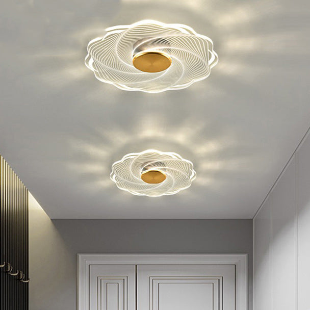 Luz de techo empotrada LED de aluminio acrílico redonda minimalista moderna para dormitorio 