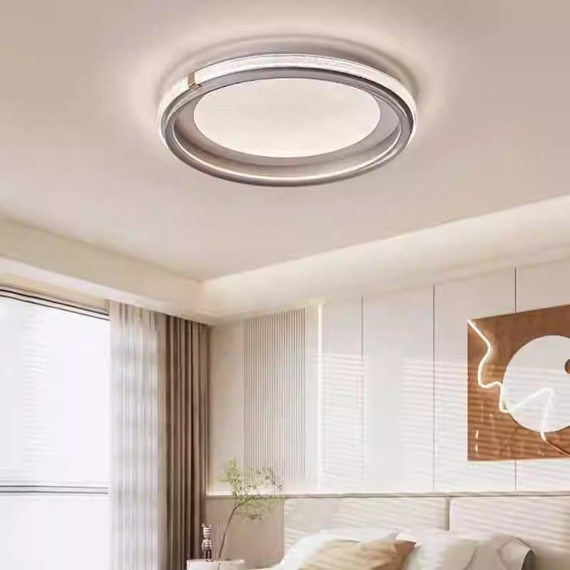 Modern Simplicity Round Circular Ring Aluminum Acrylic LED Flush Mount ...