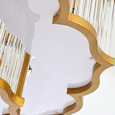 Moderne Art-Deco-Runde Spitze Eisen Glas 7/9/18/23 Licht Semi-Flush-Montage Deckenleuchte für Esszimmer 