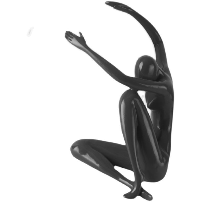 Moderne Art-Déco-Person, die einen Sitzball umarmt, Harz PE 1-Licht Tischlampe für das Schlafzimmer 