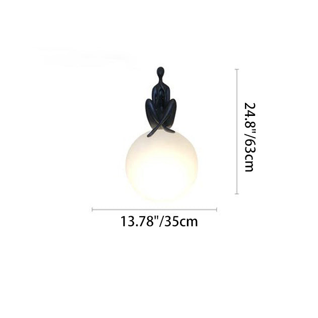 Moderne Art-Déco-Person, die einen Sitzball umarmt, Harz PE 1-Licht Tischlampe für das Schlafzimmer 
