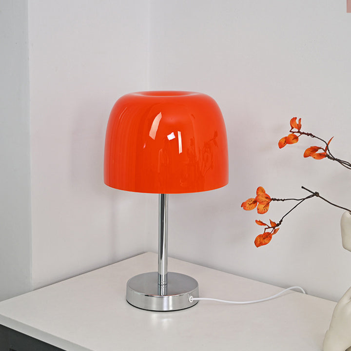 Lampe de table LED en verre cylindrique champignon minimaliste moderne pour chambre 