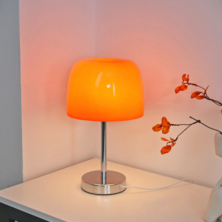 Lampe de table LED en verre cylindrique champignon minimaliste moderne pour chambre 
